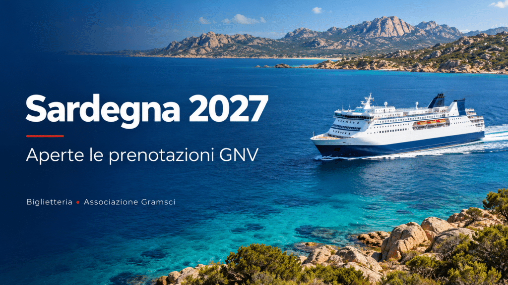 Sardegna 2027: aperte le prenotazioni GNV, con un traghetto sul mare della Sardegna.
